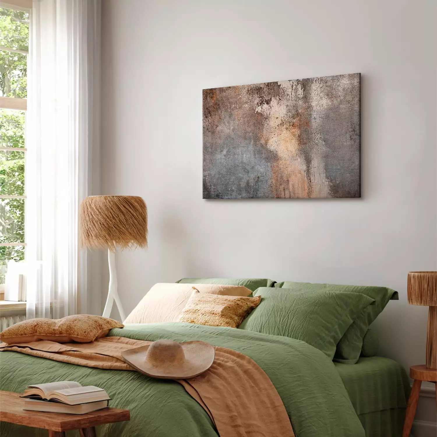 Canvas Print Worn Rust - Abstract Texture in Sepia and Gray Colors