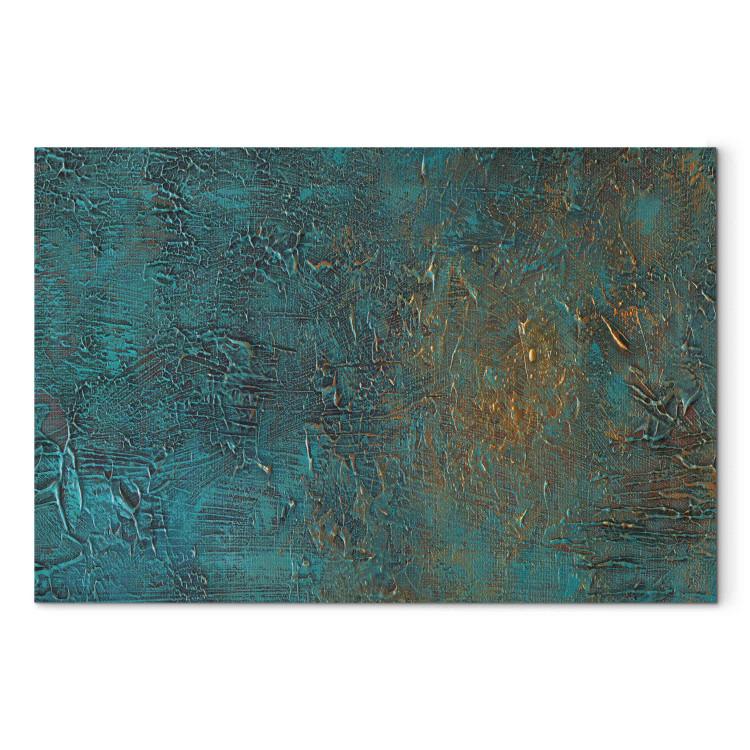 Canvas Azure Mirror - Green Abstraction With a Bright Accent