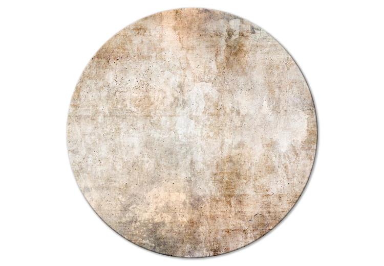 Round Canvas Print Rust Texture - An Abstraction in Shades of Pastel Browns