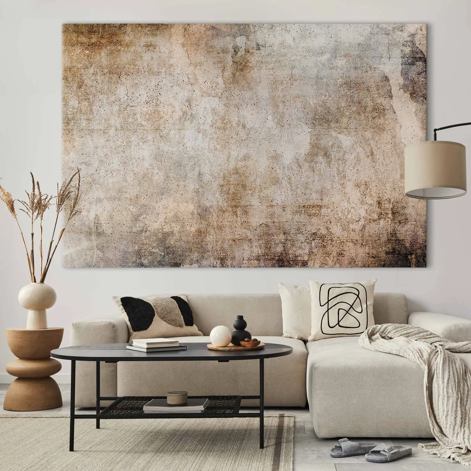 Large XXL canvas print Rust Texture - Abstract Painting in Soft