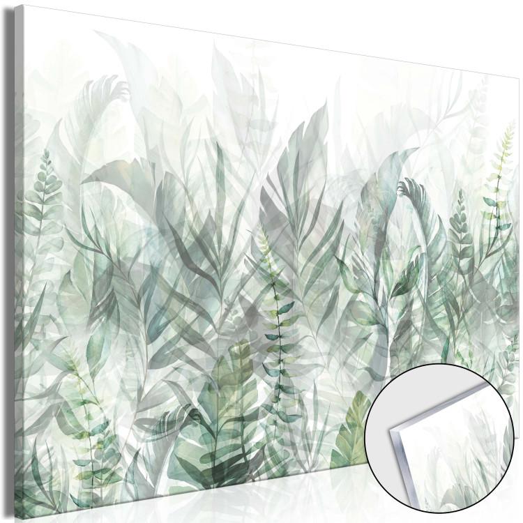 Acrylic Print Wild Meadow - Lush Vegetation Intertwining on a White Background [Glass]