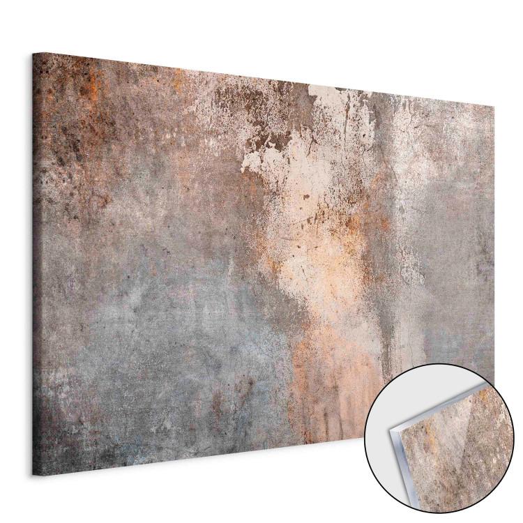 Acrylic Print Rust Structure - Texture Imitation Composition on the Wall [Glass]