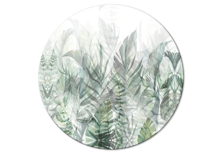 Round Canvas Print Wild Meadow - Fertile Vegetation Interpenetrating on a White Background