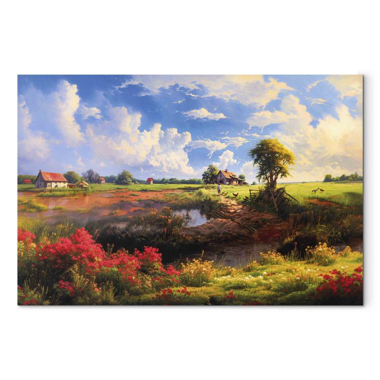 Canvas Rural Idyll - Landscape of the Polish Countryside in Warm Autumn Colors