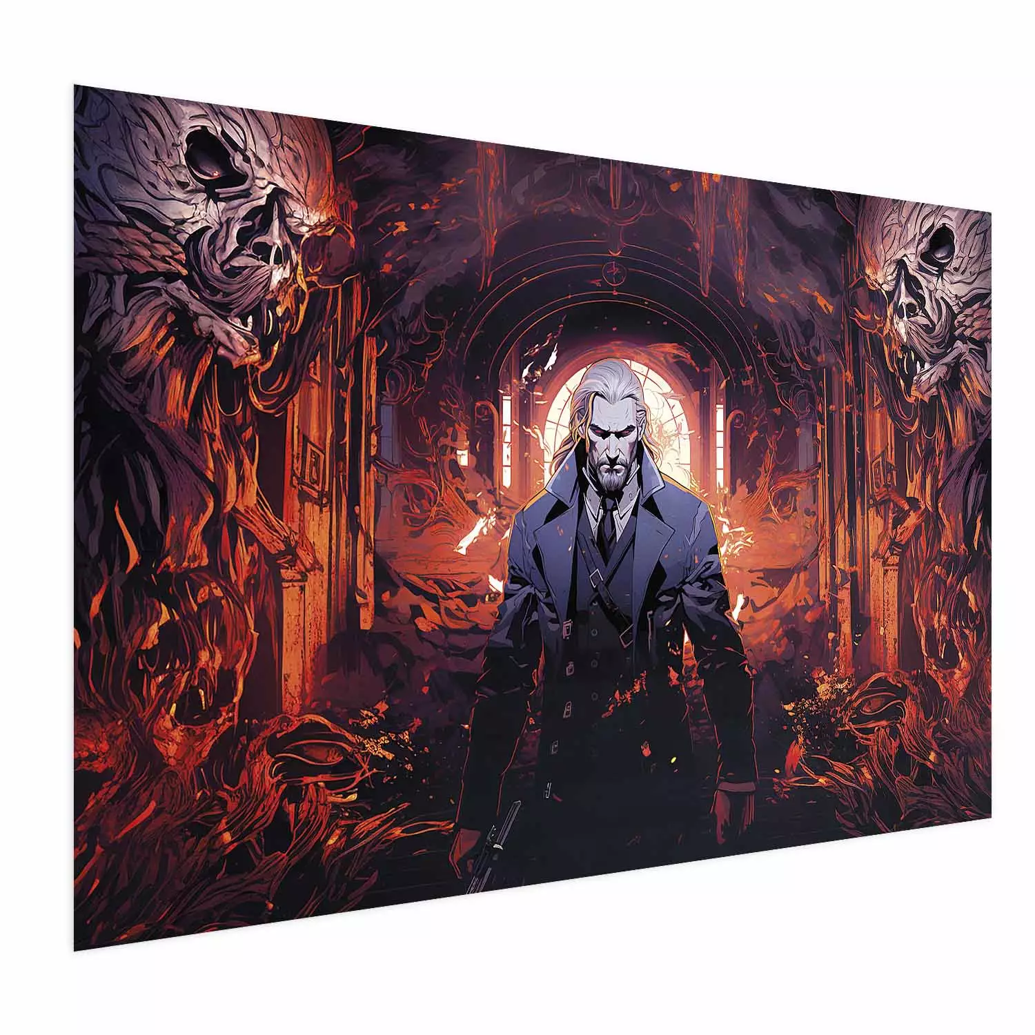 Wall Poster Legendary Demon Hunter - Atmospheric Anime Generated by AI