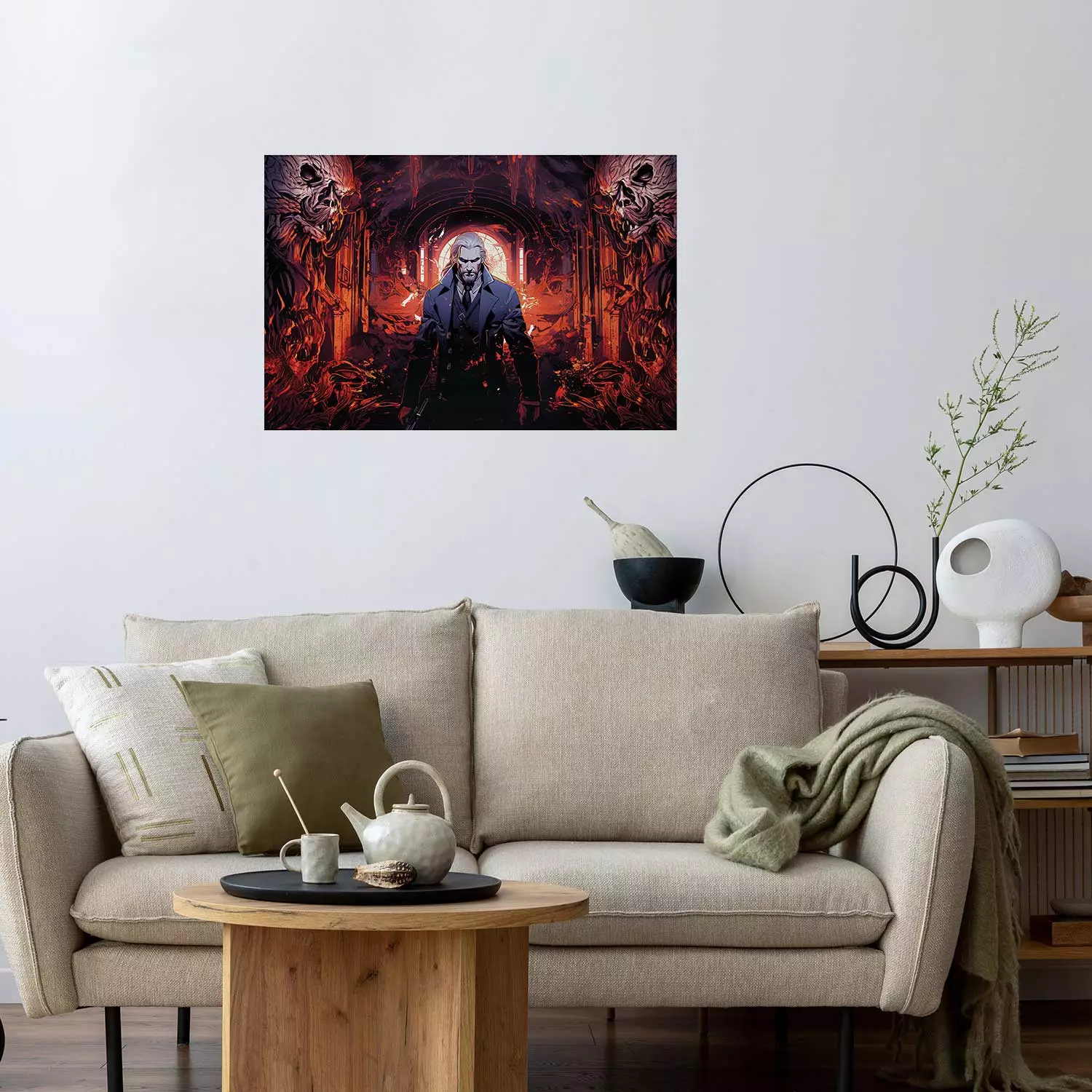Wall Poster Legendary Demon Hunter - Atmospheric Anime Generated by AI