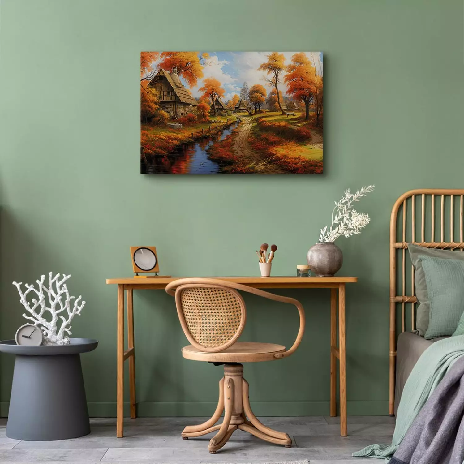 Canvas A Small Medieval Town - A Picture of the Polish Countryside During Autumn