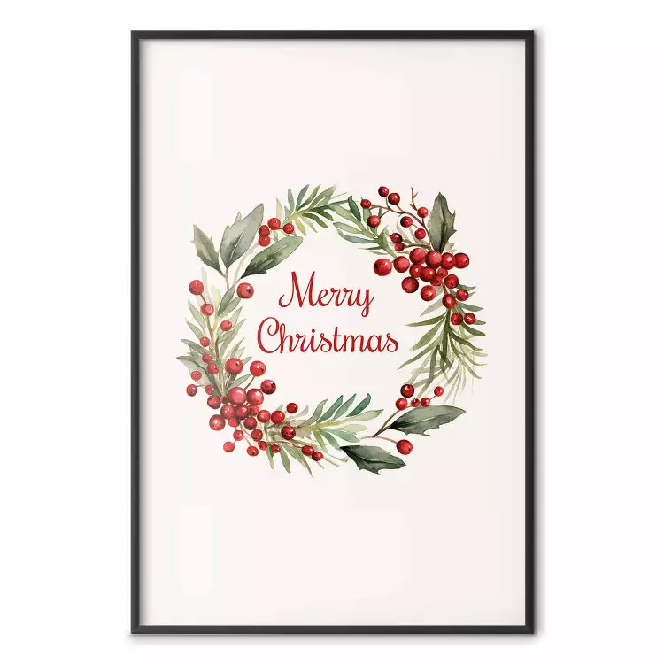Christmas Garland - English Inscription Surrounded by Plants