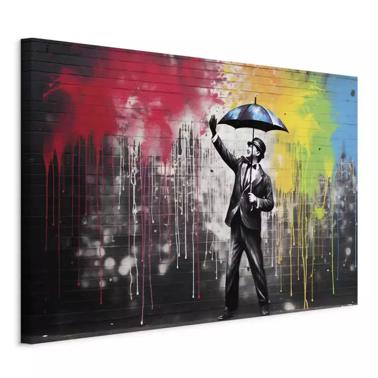 Singin’ in the Rain - Colorful Graffiti in the Style of Banksy