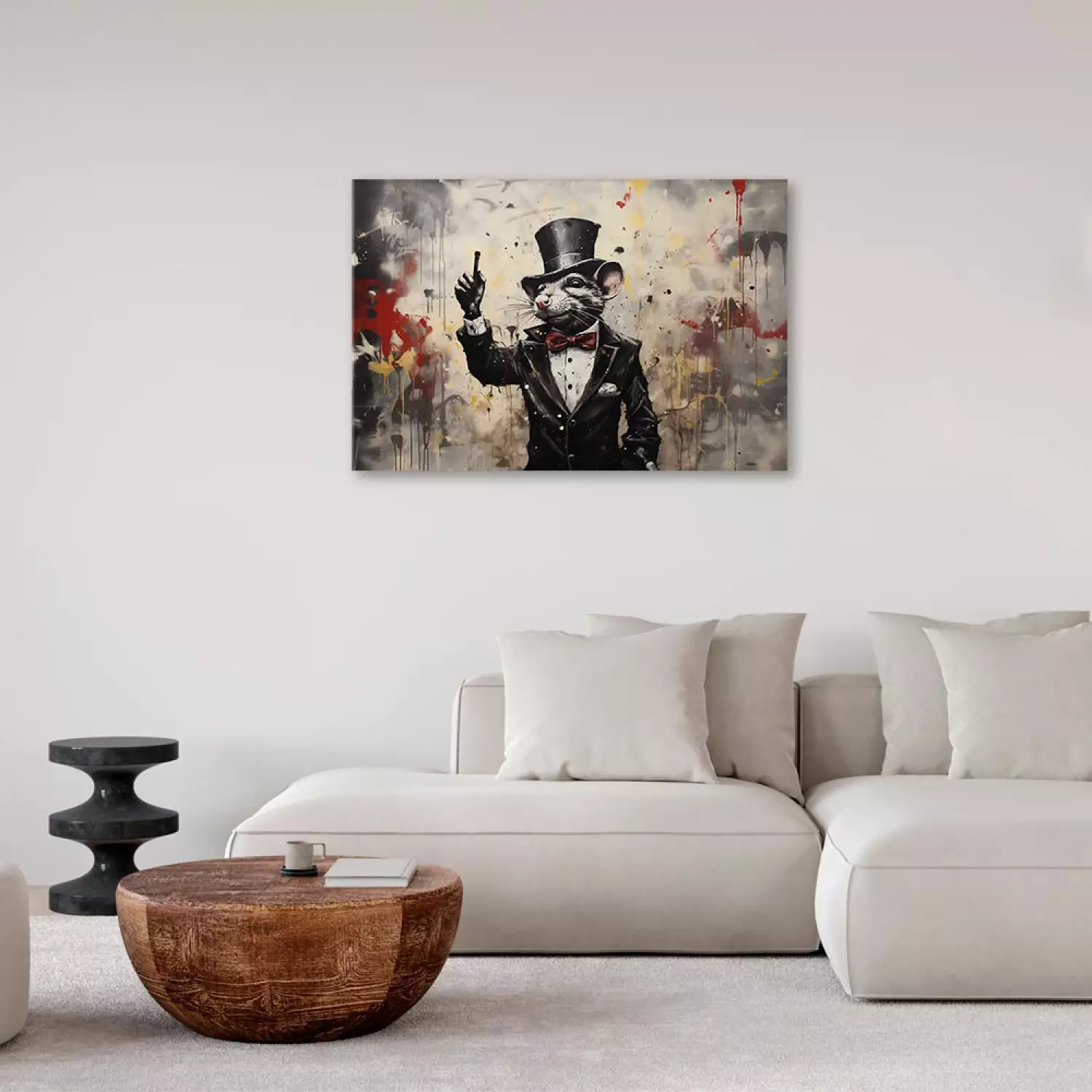 Canvas Print Rat in a Tailcoat - Graffiti Inspired by Banksy’s Work