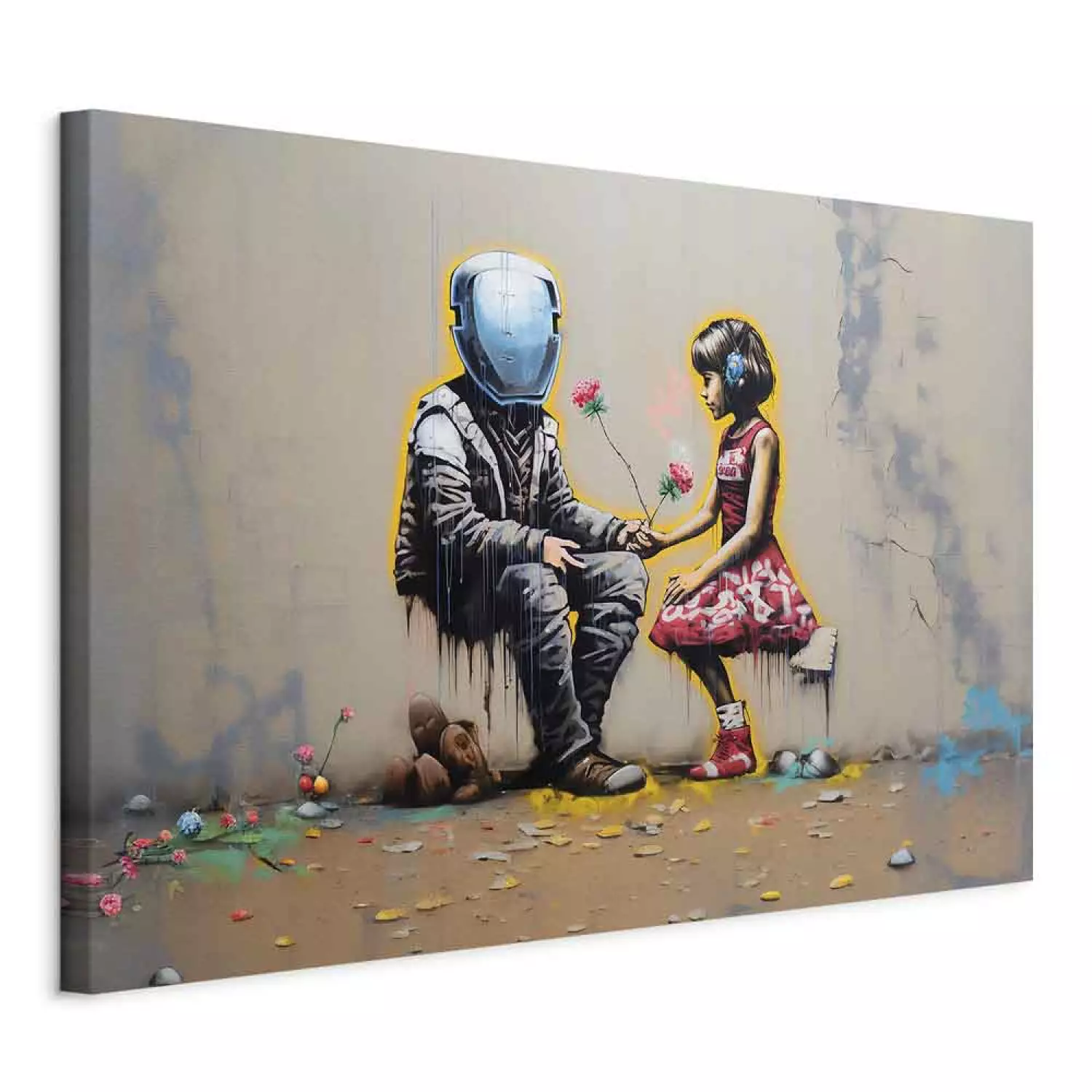 Canvas Meeting AI - Futuristic Colorful Graffiti in the Style of Banksy