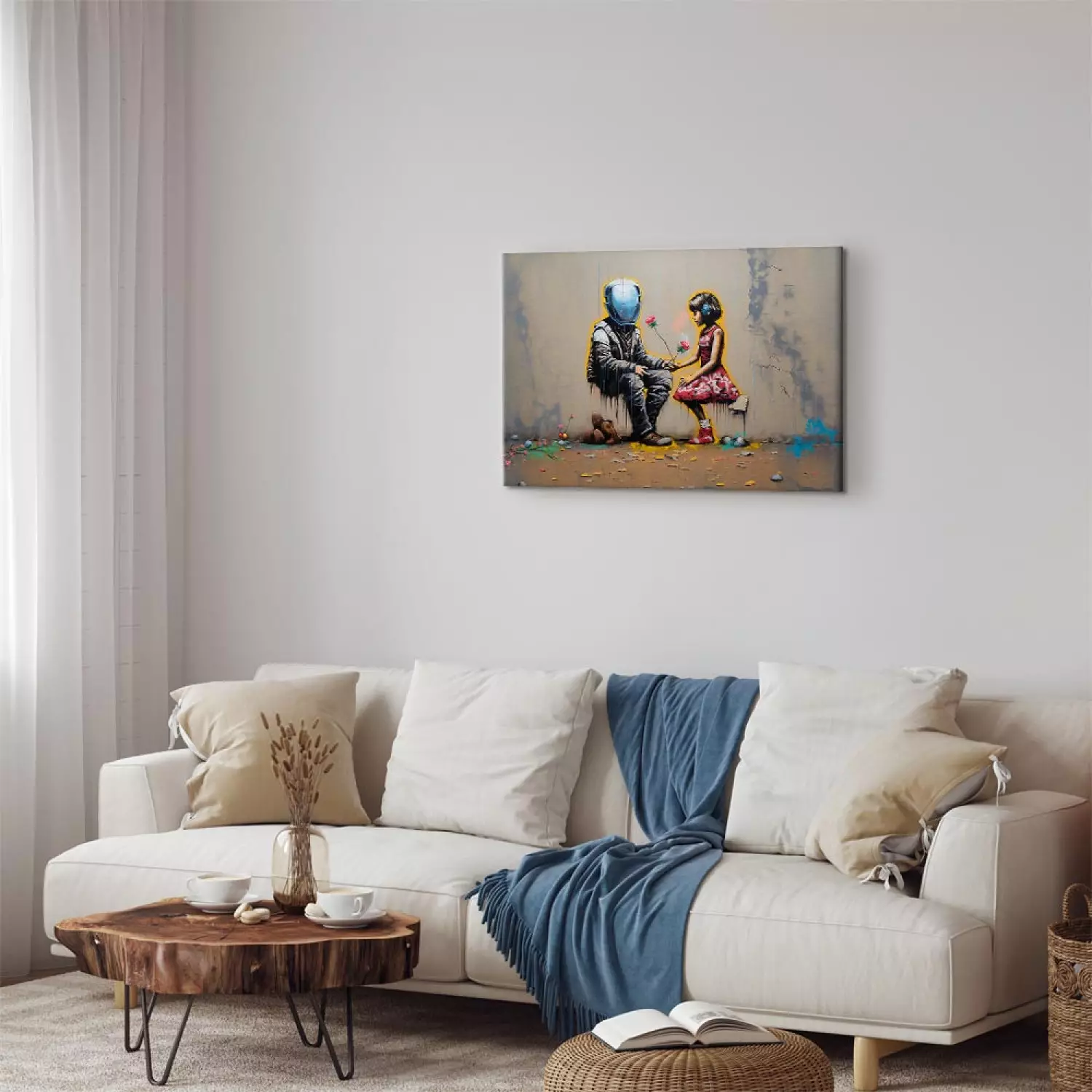 Canvas Meeting AI - Futuristic Colorful Graffiti in the Style of Banksy