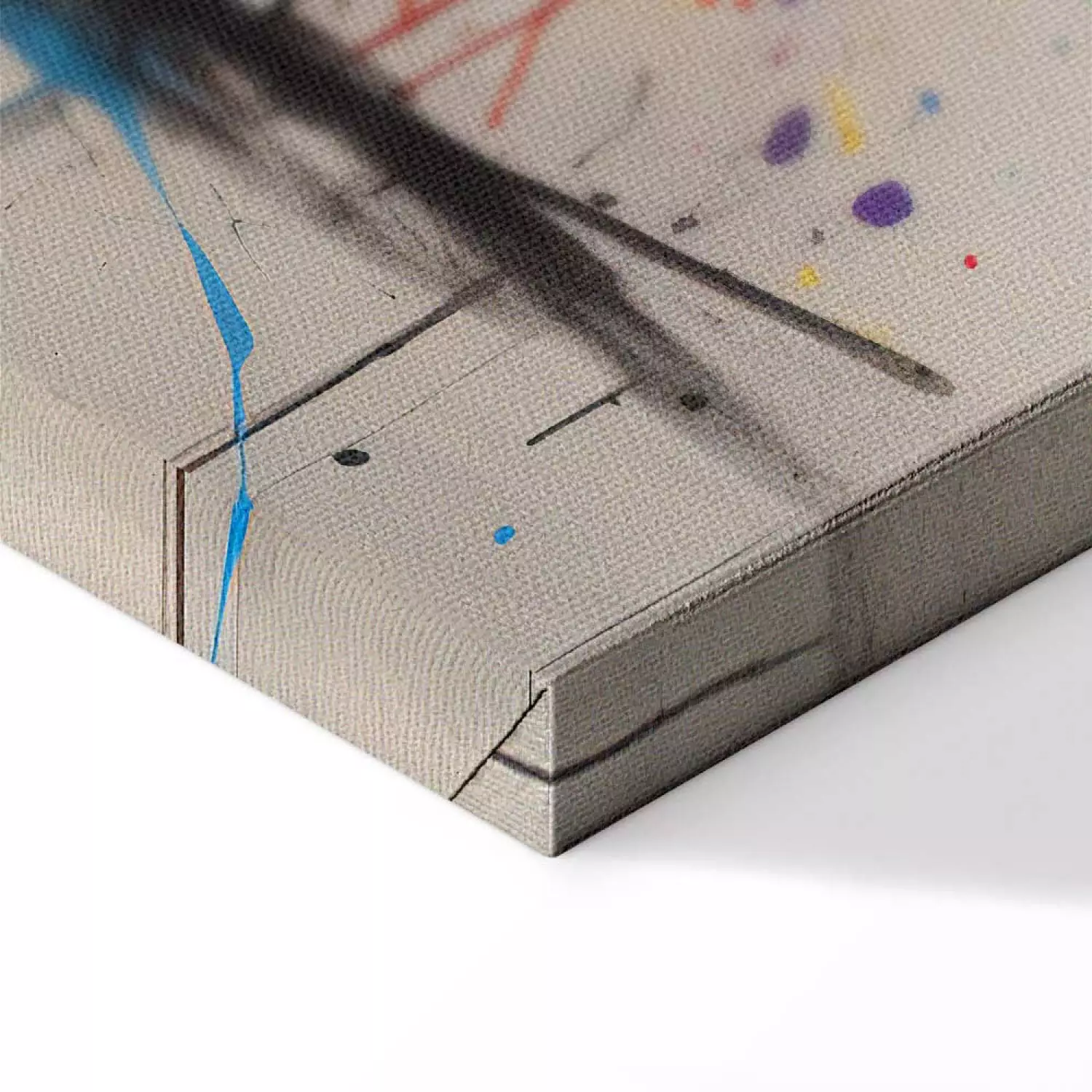 Canvas Art Print Colorful Rhino - A Mural With an Animal Inspired by Banksy’s Style