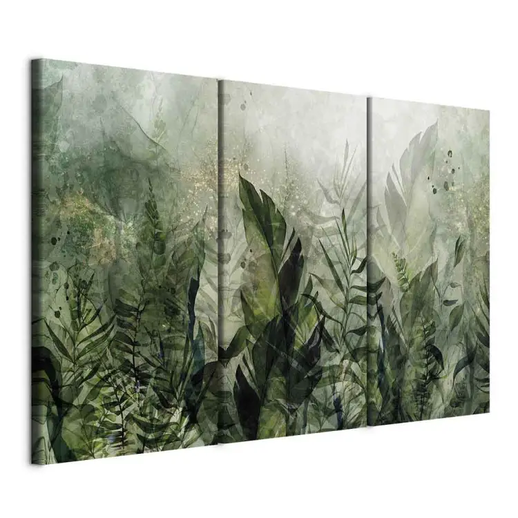 Tropical Plants - Big Green Leaves in Misty Dew