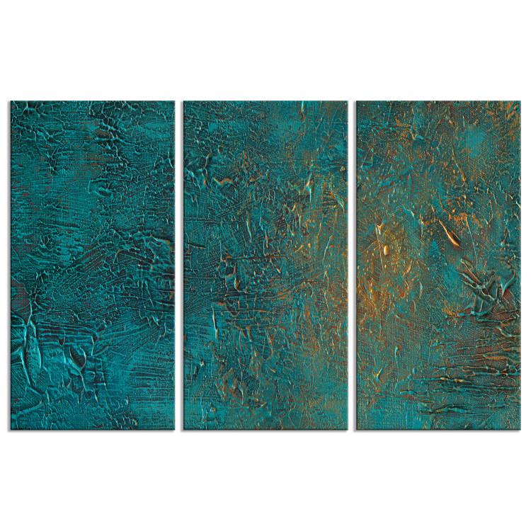 Canvas Azure Mirror - Dark Green Abstract With Visible Texture