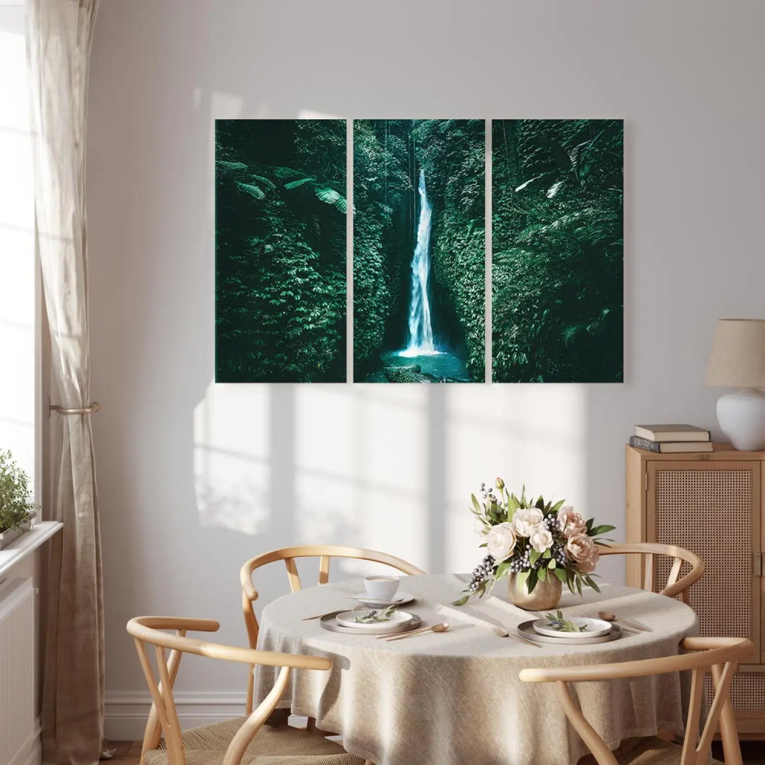 専用⭐︎Eva Hannah Rainforest 1993 シルクスクリーン Art Work Waterfall in the Jungle - A Mountain Stream Among Exotic