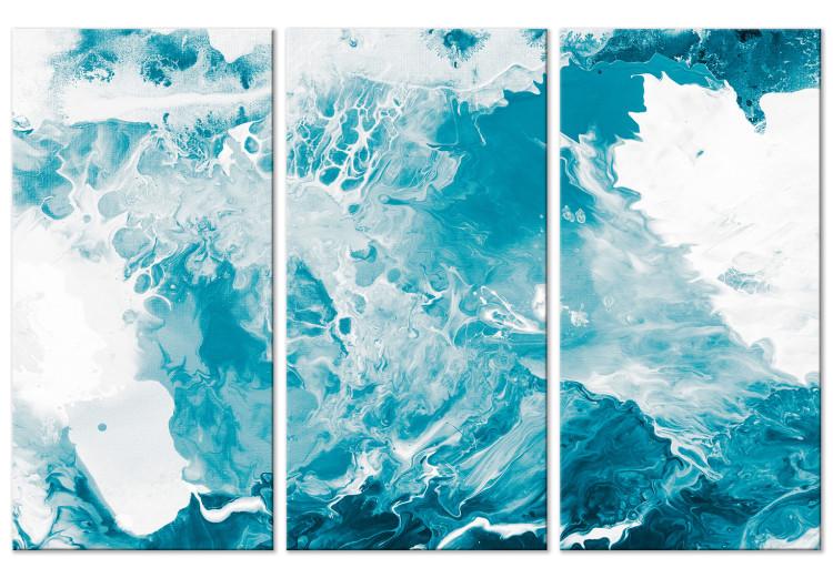 Canvas Abstract Blue - Marble-Like Marine Colors