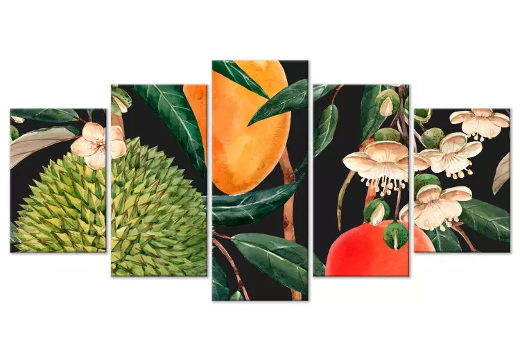 Canvas Tropical Vegetation - A Composition of Colorful Exotic Fruits