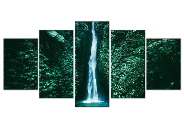 Canvas Exotic Waterfall - Mountain Stream in the Tropical Jungle
