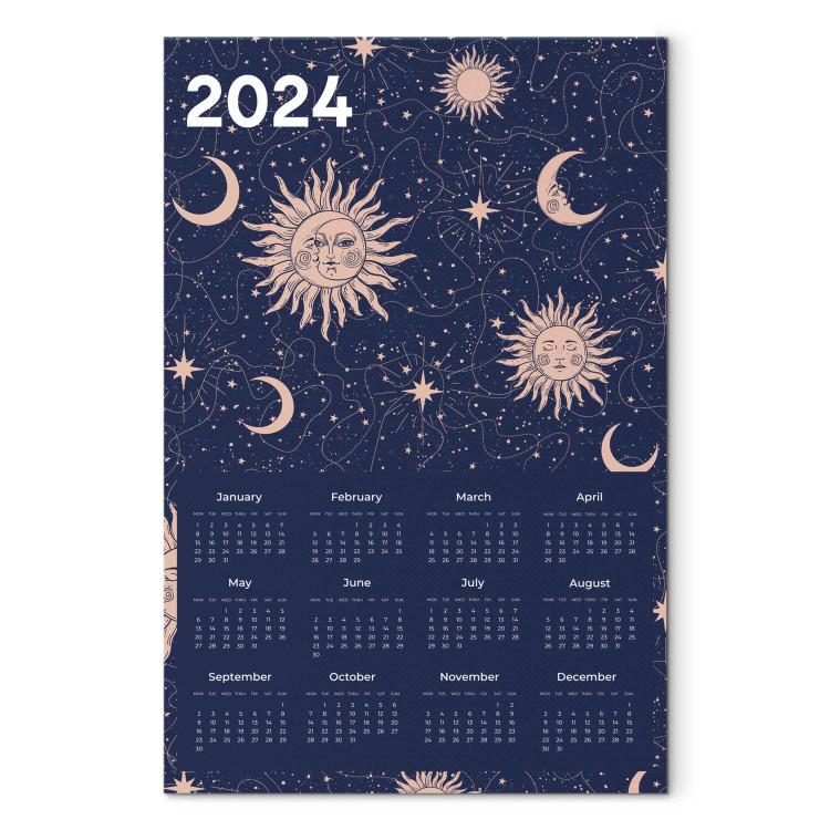 Canvas Calendar 2024 - Composition Showing Stars and Moon