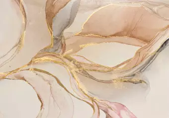 Photo Wallpaper Desert Abstraction - Beige Composition Imitating Marble Wallpaper Cropper