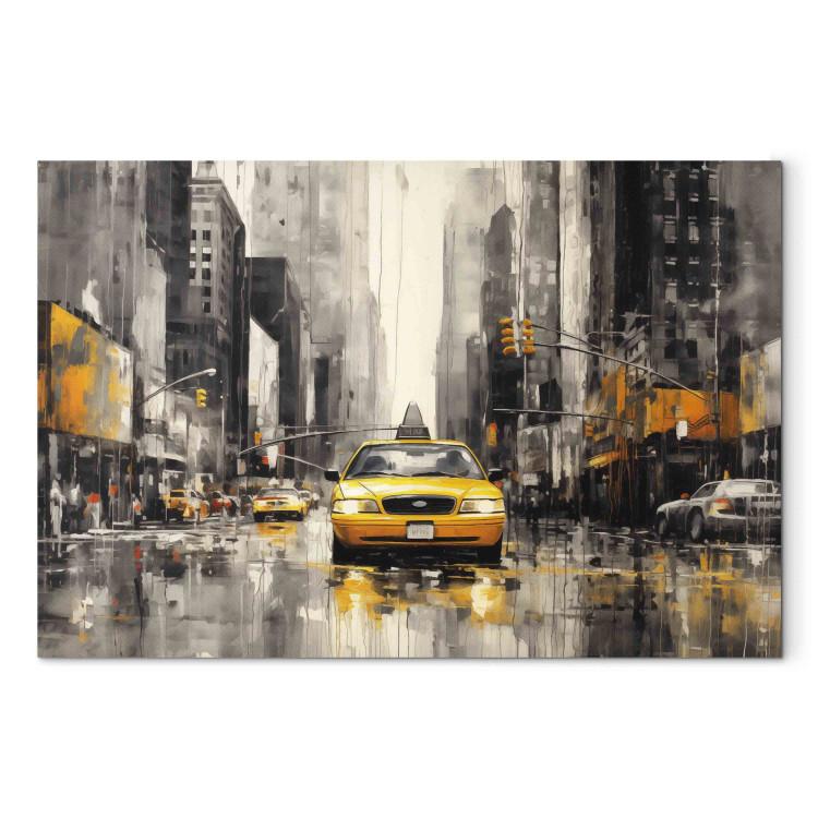 Canvas New York - Iconic Yellow Cabs Amid the Bustle of the Big City