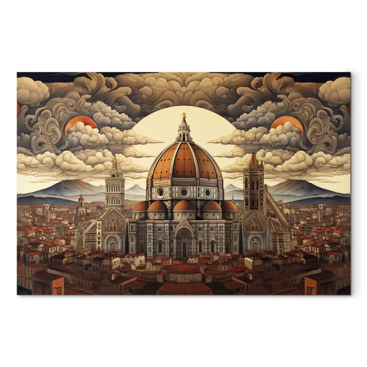 Canvas Florence - Gothic Cathedral with a Sunset View
