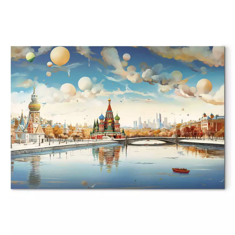 Canvas Moscow - Winter Cityscape in an Artistic Rendering