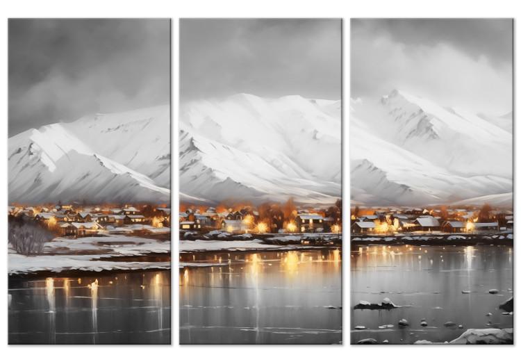 Canvas Reykjavik - Icelandic Winter Landscape with Mountains
