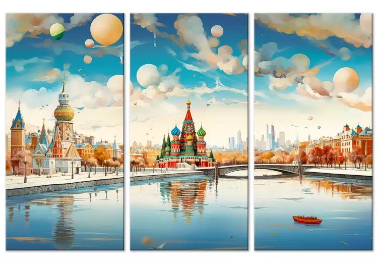 Canvas Moscow - Winter Artistic Composition of the Russian Metropolis