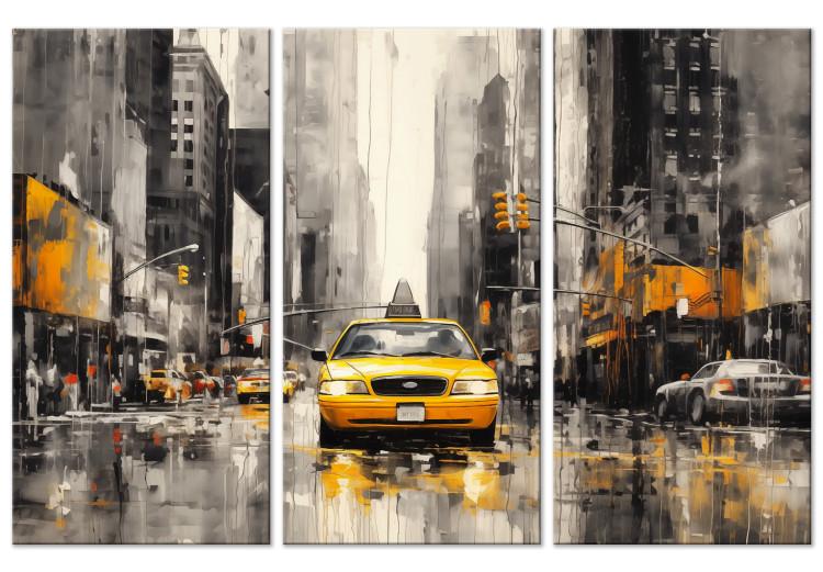 Canvas New York - Street Traffic and Iconic Yellow Taxis