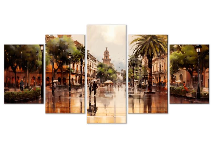 Canvas Palermo, Sicily - Rainy Days on Italian Streets with Palms