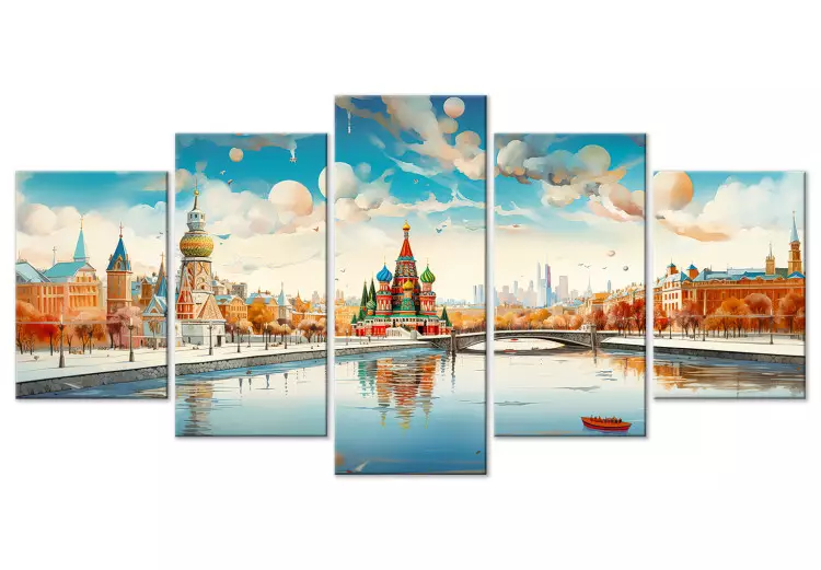 Canvas Moscow - Winter Artistic Landscape with the Kremlin in the Background