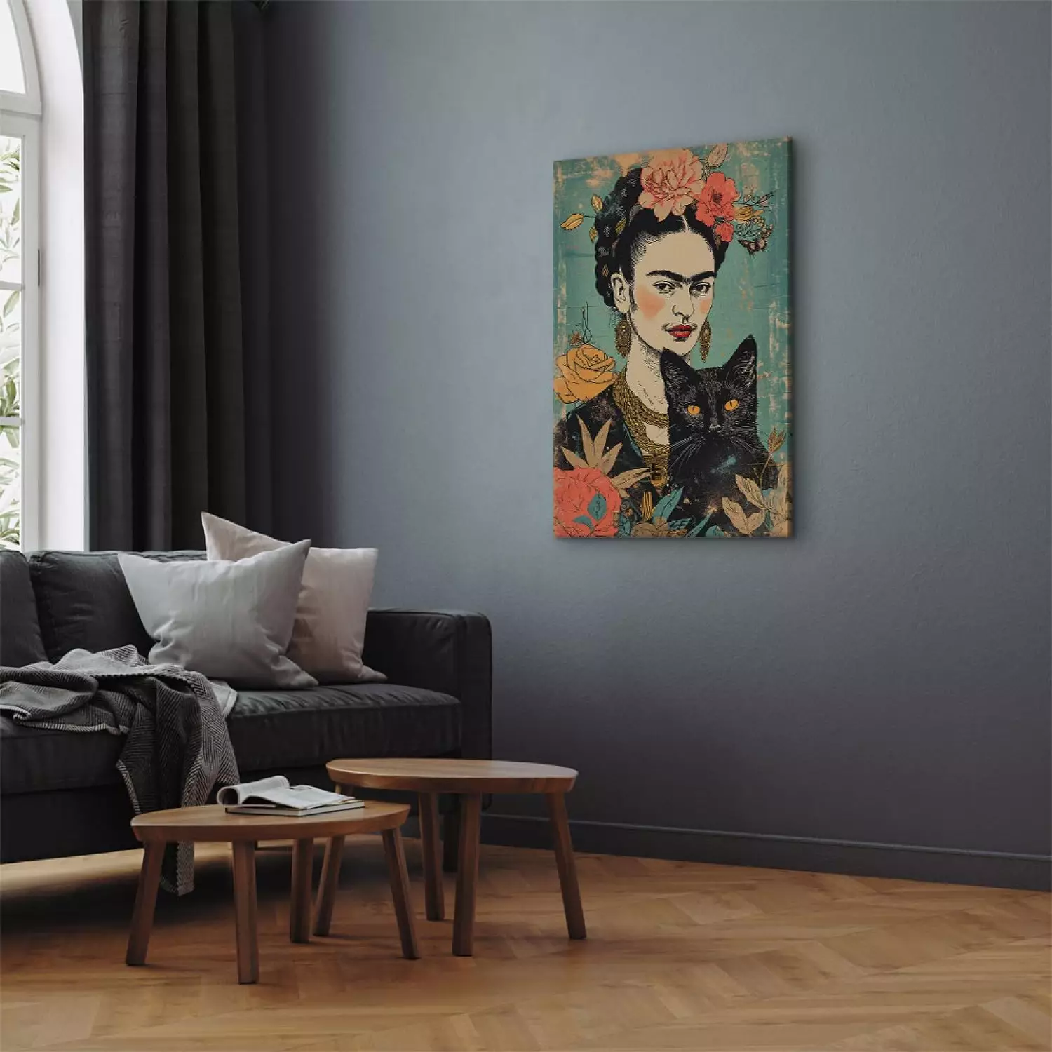 Canvas Frida Kahlo - A Portrait of the Japanese-Inspired Painter