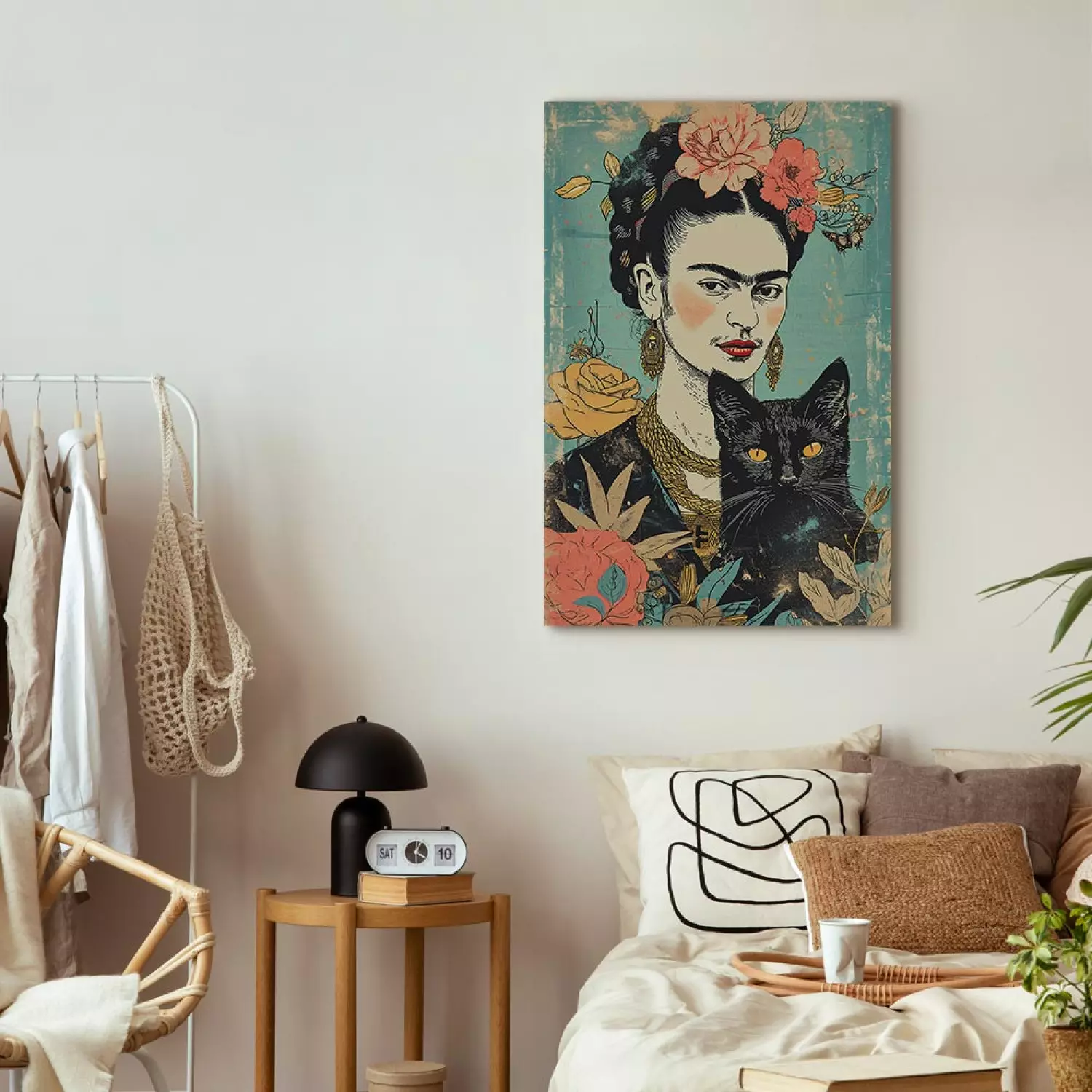 Canvas Frida Kahlo - A Portrait of the Japanese-Inspired Painter