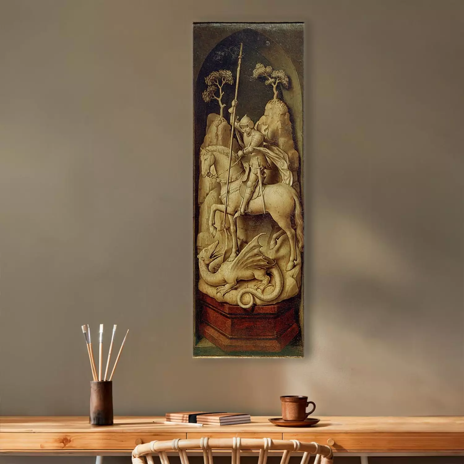 Reproduction Painting Rogier van der Weyden - Saint George slaying the dragon