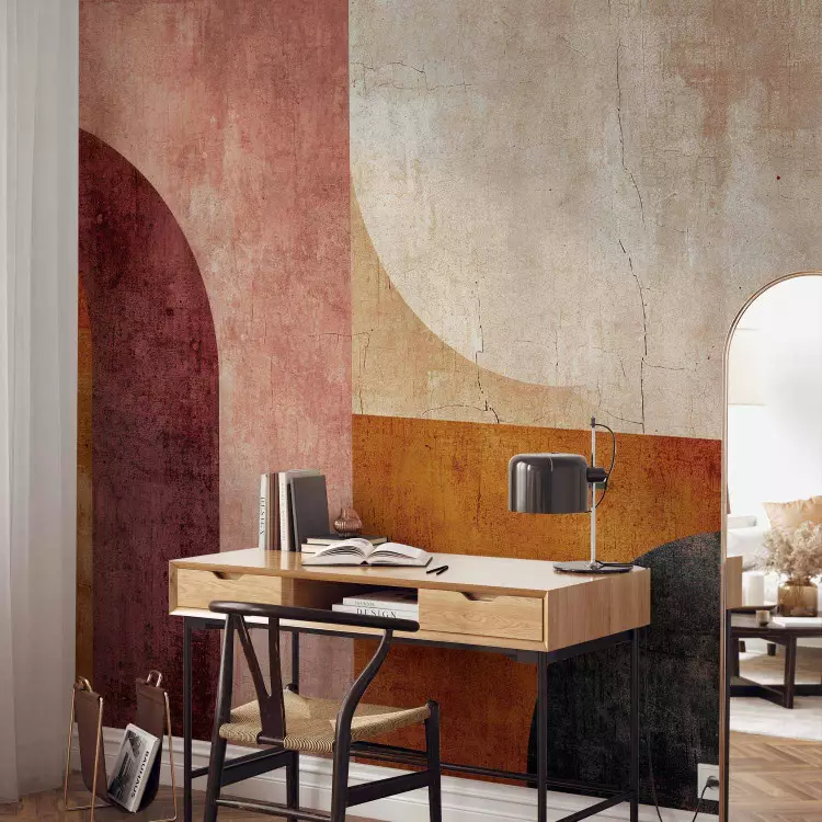 Geometric Mural - An Abstraction Inspired by Terracotta Colors