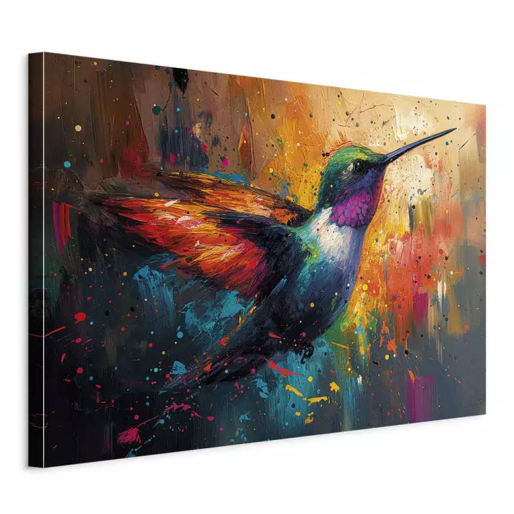 Bird in Flight - An Artistic Vision of a Hummingbird on a Painterly Background