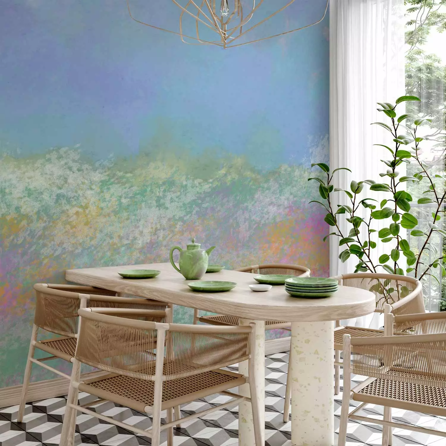 Wall Mural Meadow in the Summer Time - First Variant