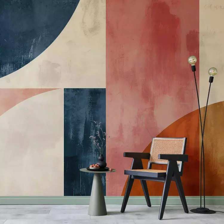 Textural Abstraction - Composition With Terracotta Color Elements