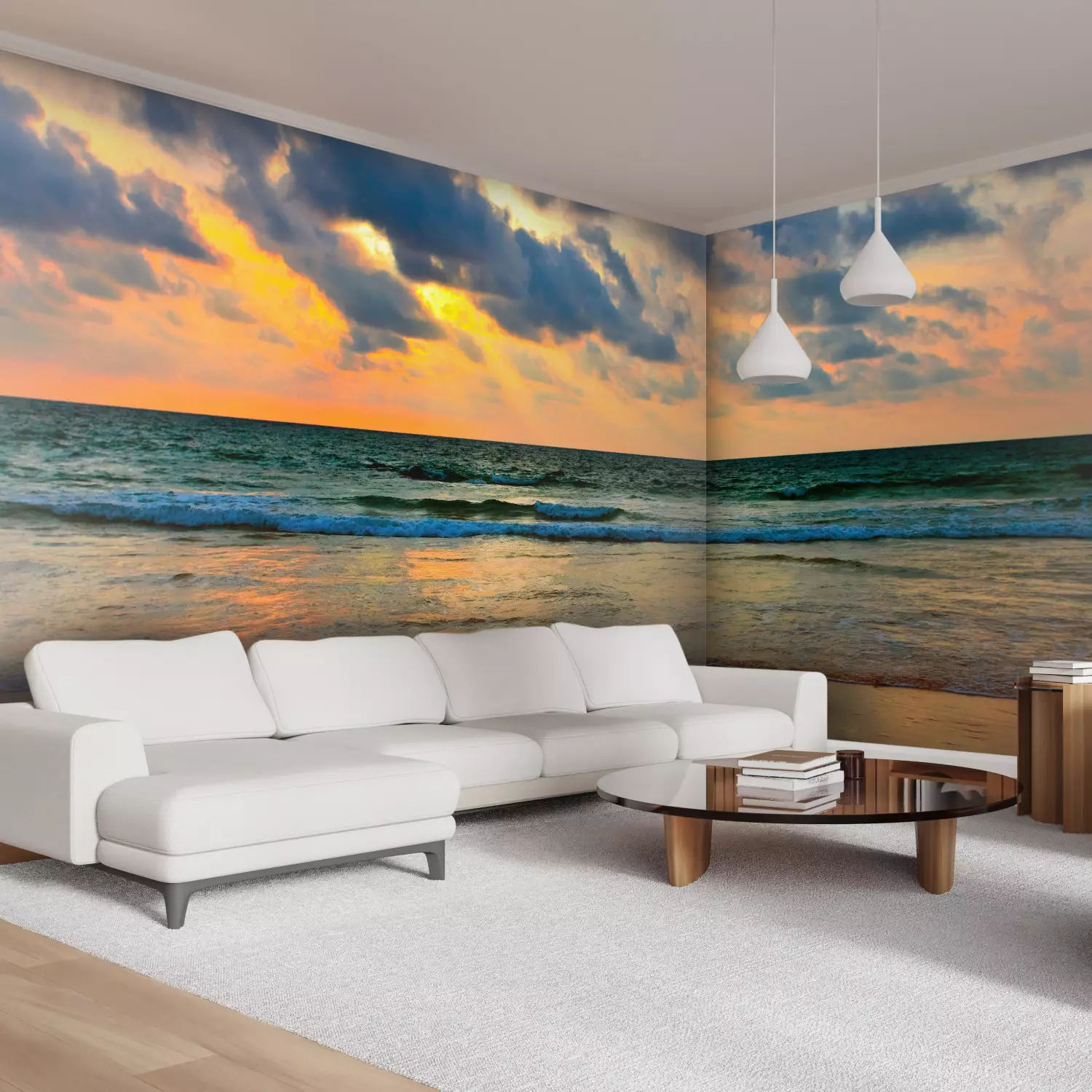 Wall Mural Evening Reflections - Sunset Reflecting on Water