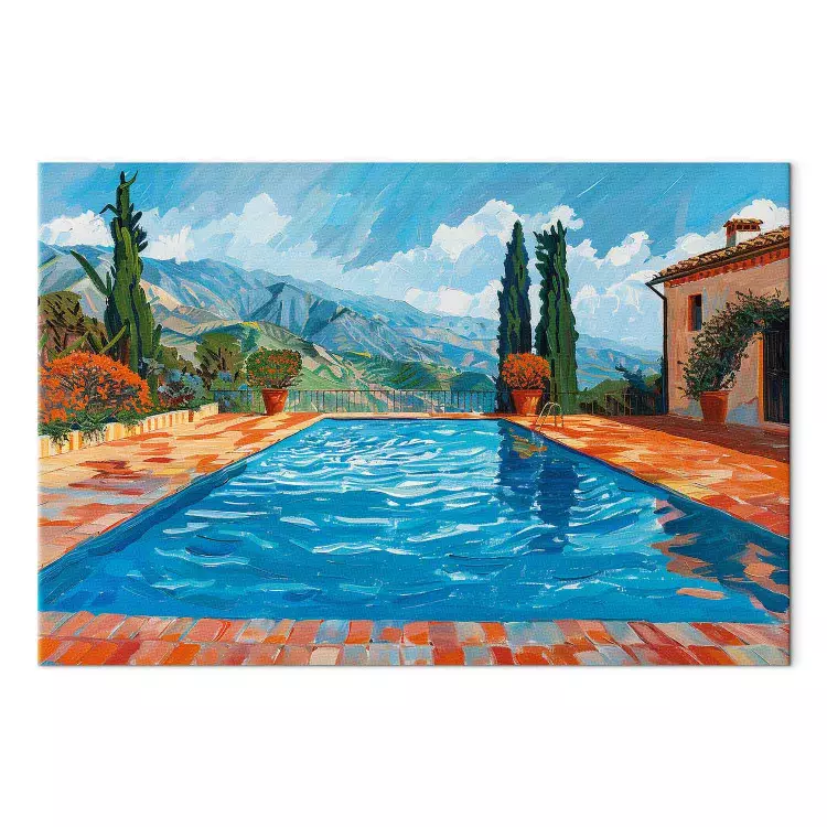 Mediterranean Vacation - Pool Overlooking Mountains and Cypresses