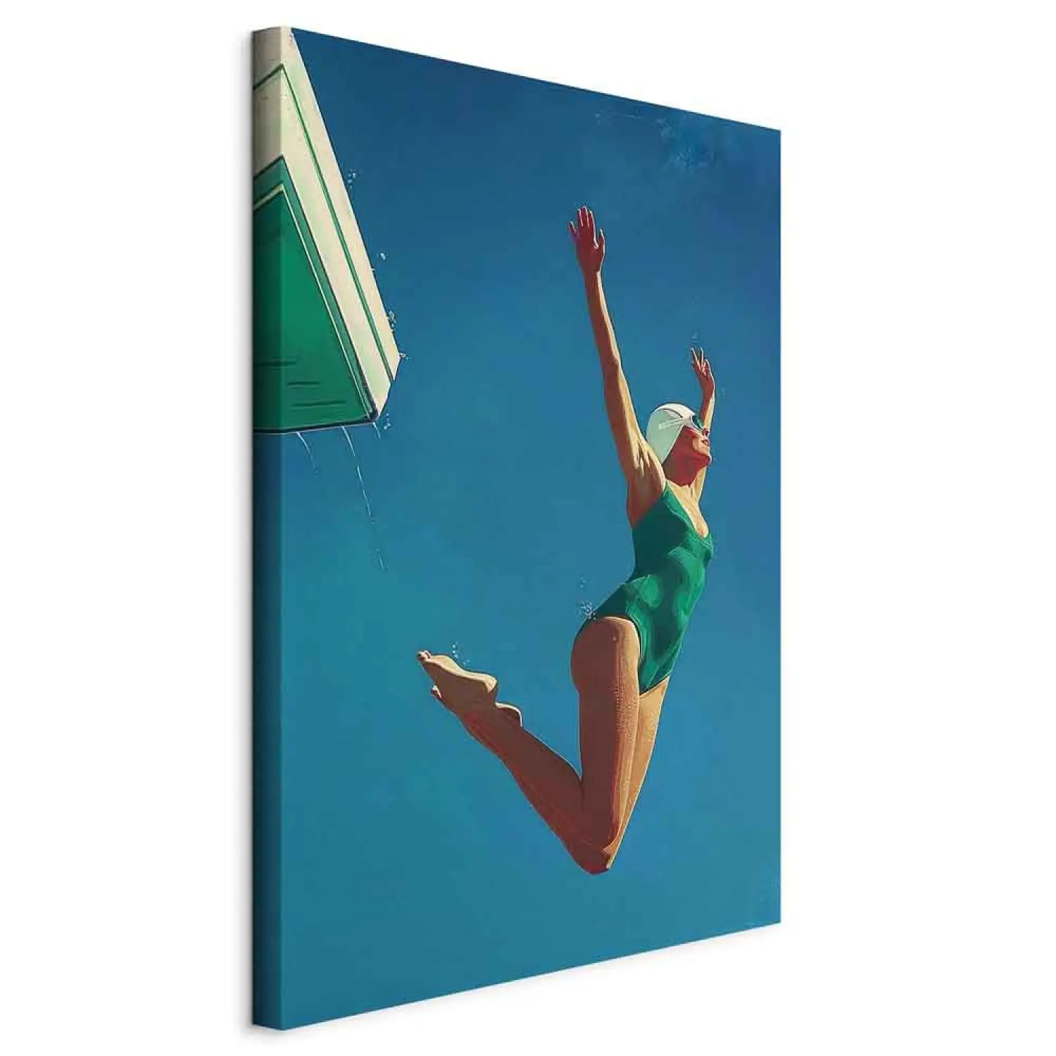 Canvas Wall Art Aerial Euphoria - Woman Jumping off Diving Board