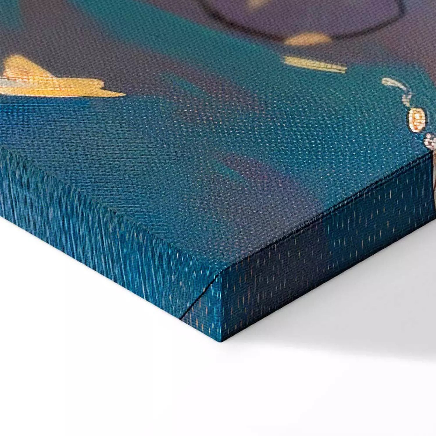 Canvas Lone Board - Beach with Ocean Waves and Palms in the Background
