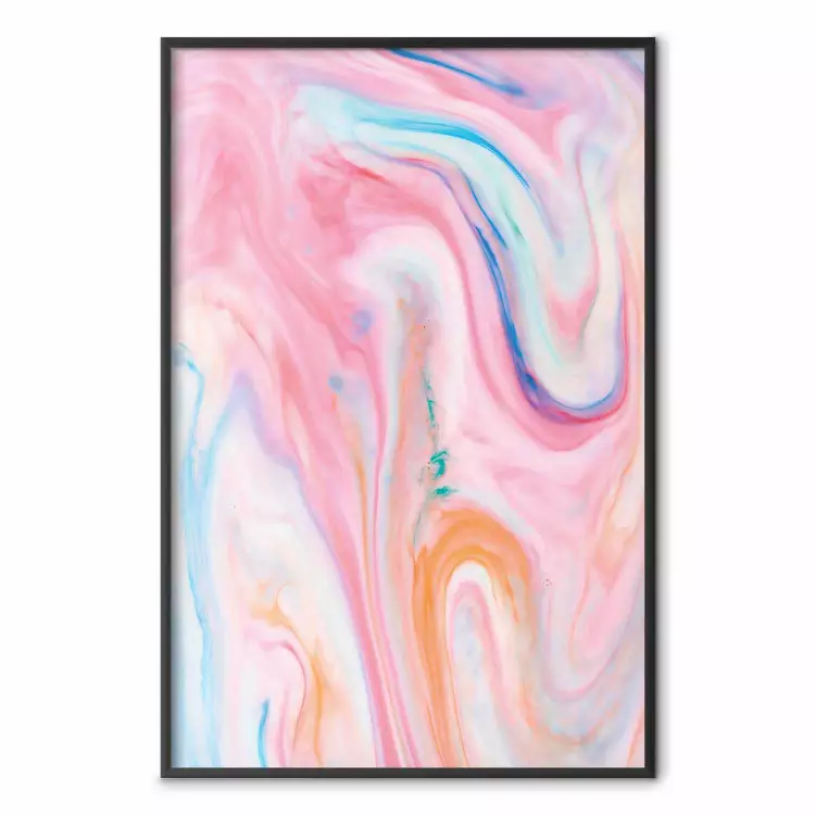 Abstract Wave - Pastel Patterns in Shades of Pink, Blue, and Orange