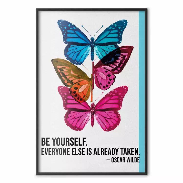 Vibrant Wings - Colorful Butterflies with an Inspirational Quote by Oscar Wilde