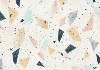 Photo Wallpaper Colorful Chaos - Dynamic Shapes in Pastel Hues on Light Background Wallpaper Cropper