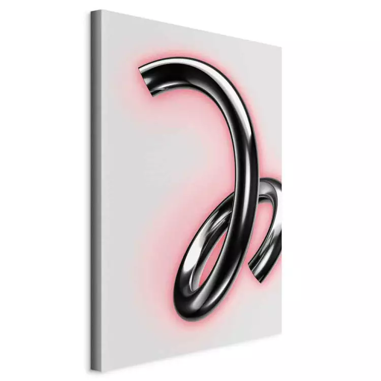 Curved Silver - Dynamic Metallic Shapes on Light Background