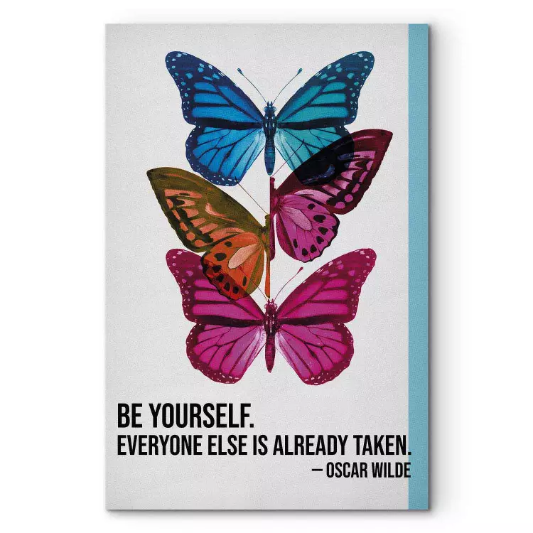 Colorful Butterflies - Multicolored Wings and Wilde's Quote About Authenticity