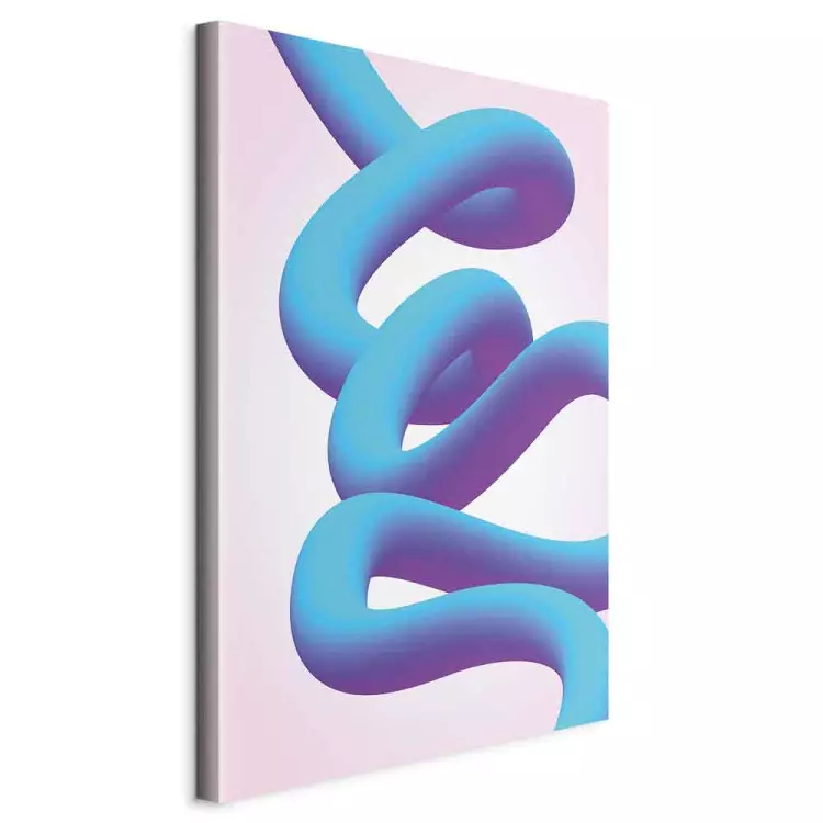 Abstract Formation - Twisted Line in Blue and Purple Shades on Pastel Background